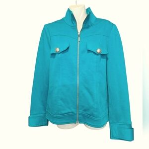 Relativity Women's Vibrant Blue Green Utility Jacket S7